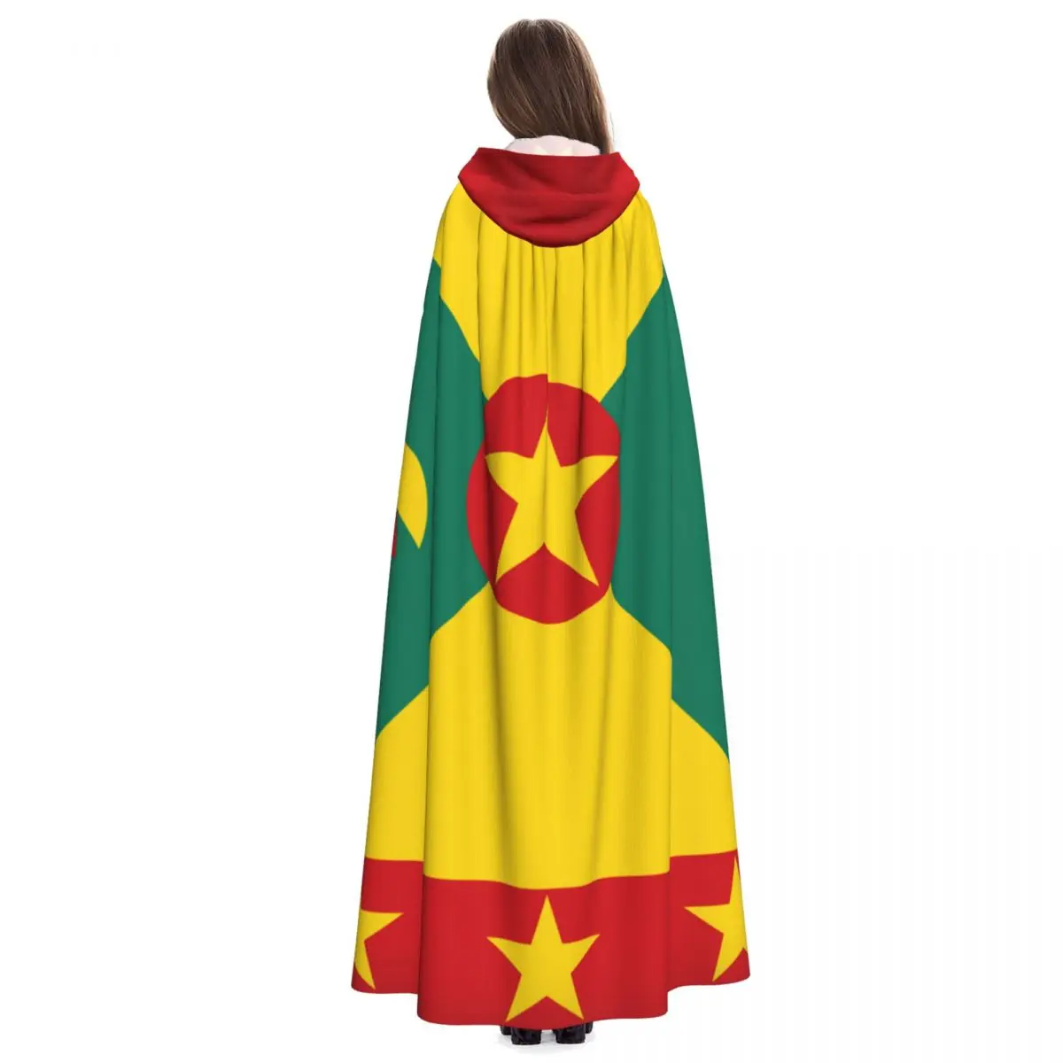 Unisex Adult Flag Of Grenada Cloak with Hood Long Witch Costume Cosplay