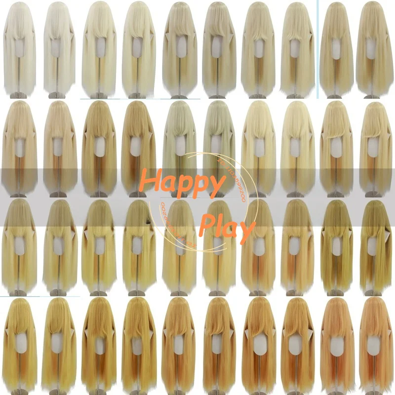 

Синтетический парик для косплея в стиле аниме 500 г + 100 см с челкой 35 см для женщин, желтая серия, объемный универсальный базовый парик, термостойкие волосы