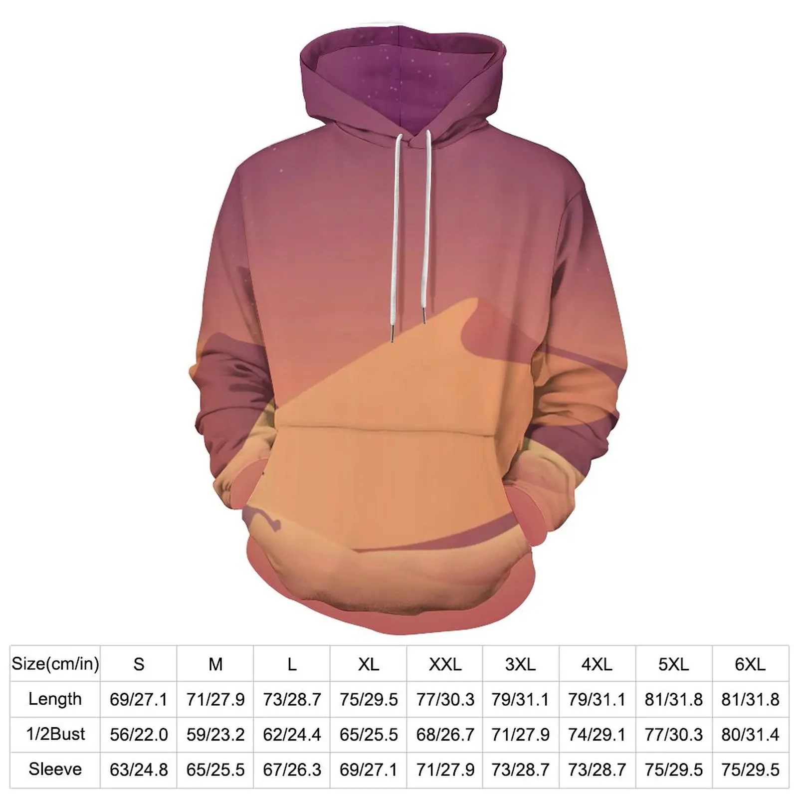 Sand Desert Print Casual Hoodies Man Camels Dunes Pretty Hooded Sweatshirts Spring Long Sleeve Street Style Oversized Hoodie