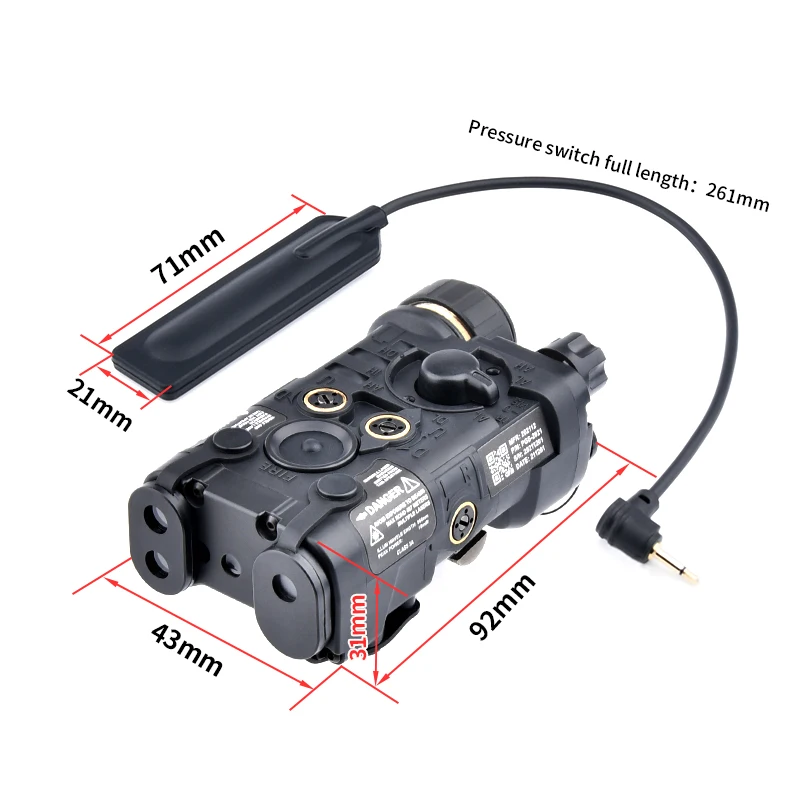 WADSN Tactic NGAL senter Laser nilon, lampu LED strobo Airsoft Scout senjata cahaya 20mm Rail Laser berburu pandangan