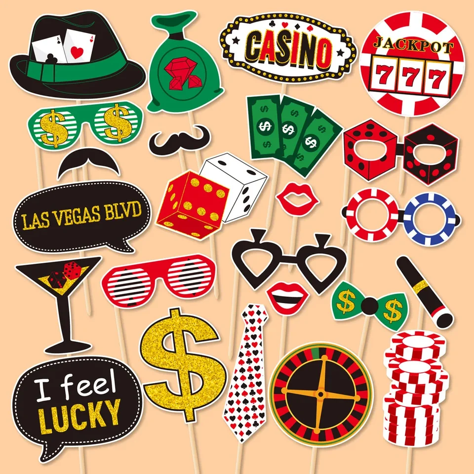 Lot de 4 visières de casino Las Vegas - Visière de poker - Décorations de fête sur le thème du casino - Costume de concessionnaire de casino pour les nuits de jeu