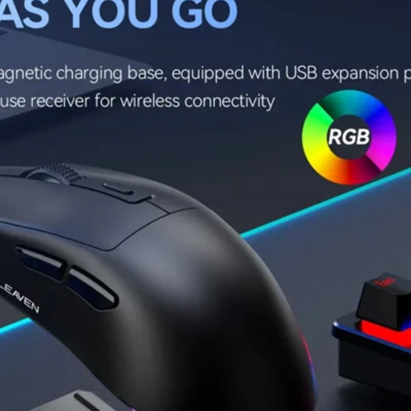 

Attack Shark X3 PAW3311 Black Bluetooth Mouse, Triple Mode Connectivity, Touch Magnetic Charging Dock, Ultra-Light Gaming Mouse
