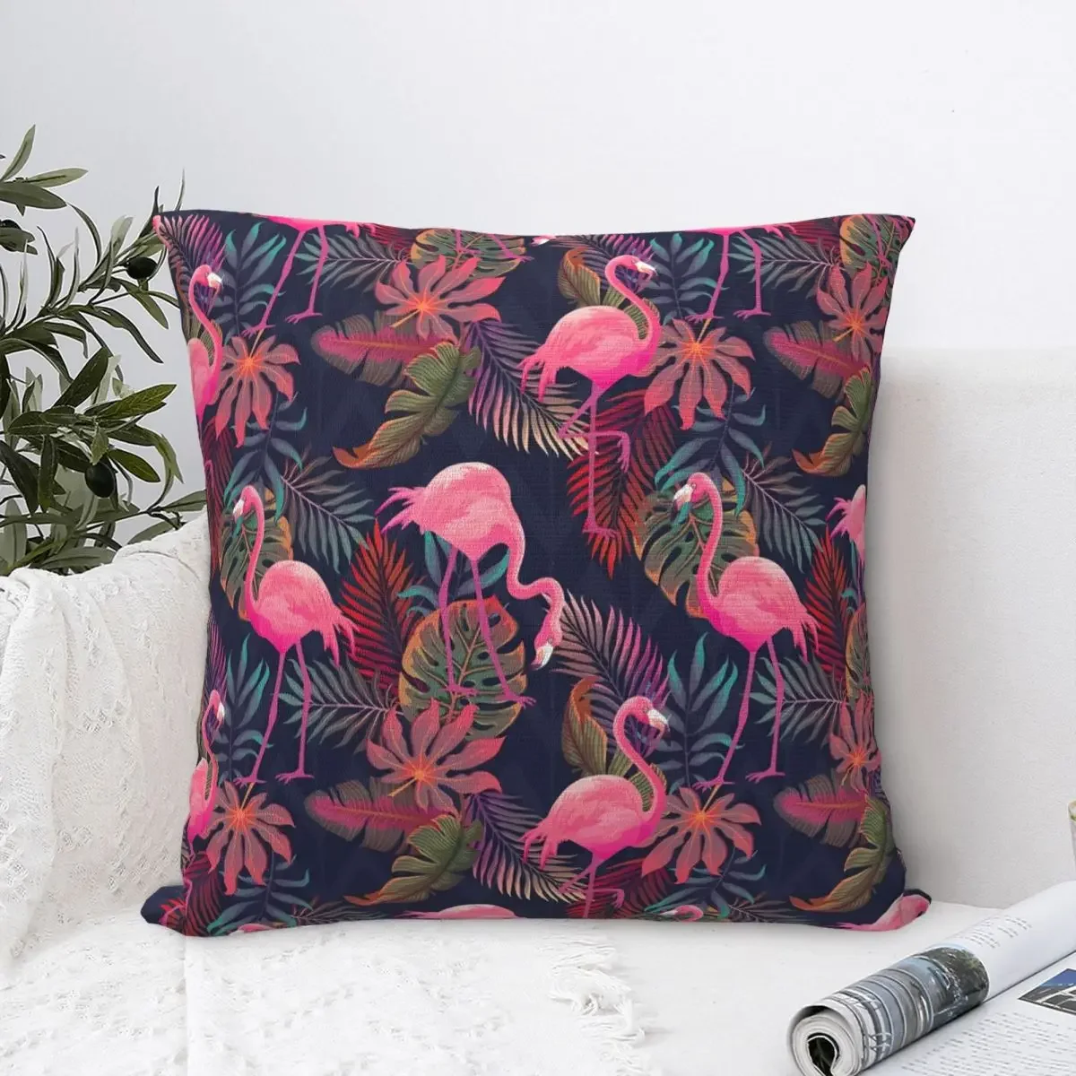 Tropical Pink Flamingo Pillow Cover Bird Retro Pillow Case Soft Design Cushion Cover Pillowcases For Wedding Party Home Decor