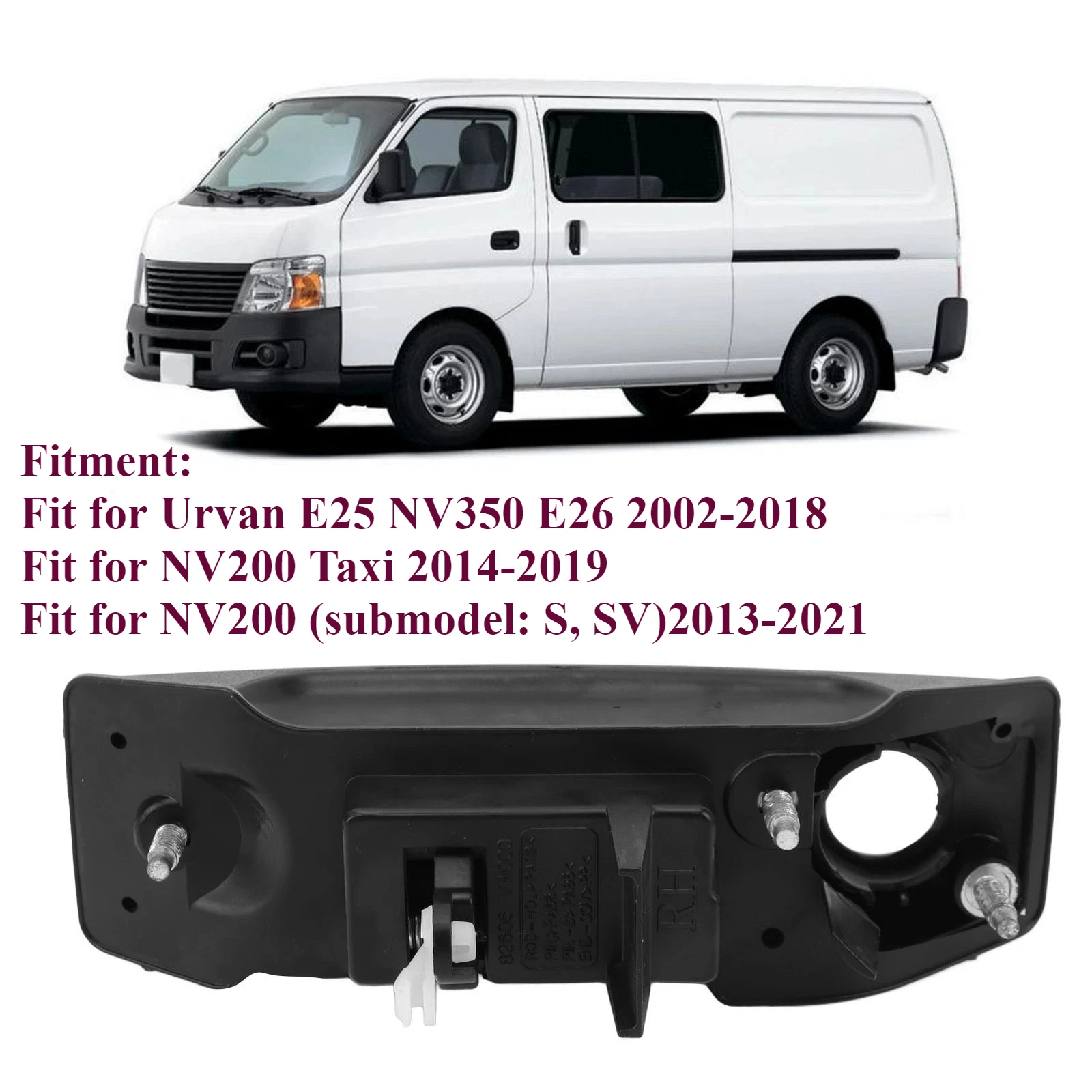 Manija exterior de puerta corrediza eléctrica derecha/izquierda, color negro, para Nissan Urvan E25 Nv350 E26