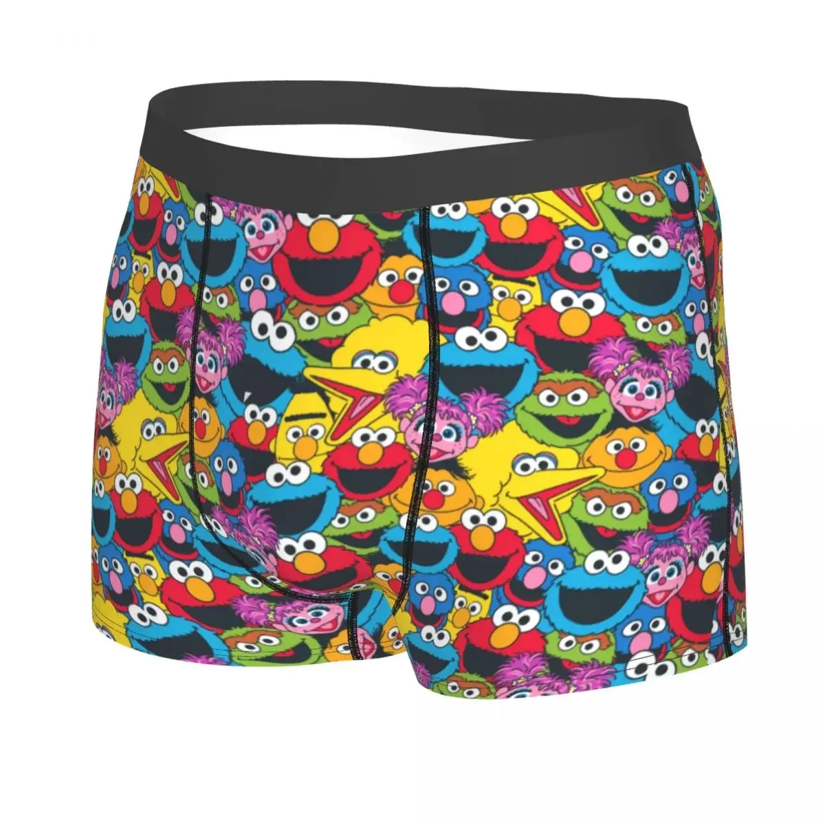 Novelty Cartoon Sesame Streets Boxers Shorts Panties Male Underpants Stretch Cookie Briefs Underwear