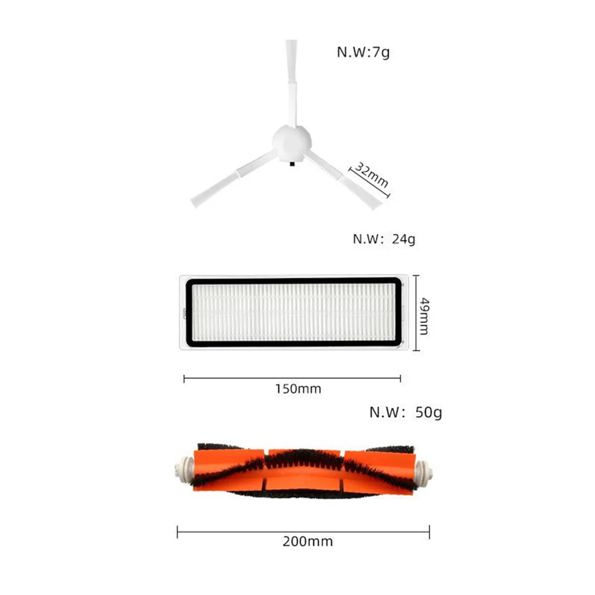 Escova lateral + filtro Hepa + pano de limpeza para Xiaomi 1C Sweeper Robot Vacuum Mop C1 AccessoriesBAAN
