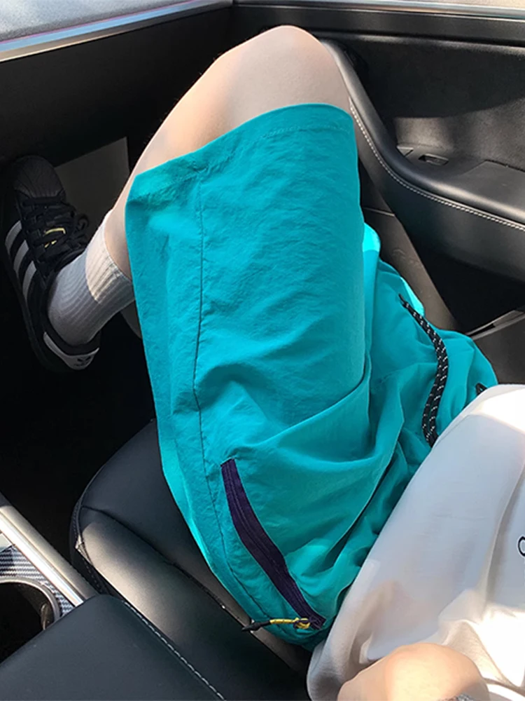 

Qui Dry Ice Silk Men's orts Summer Outdoor Cycling Five-Quarter Casual Mid-Length Straight Leg Pants Polyester Fiber