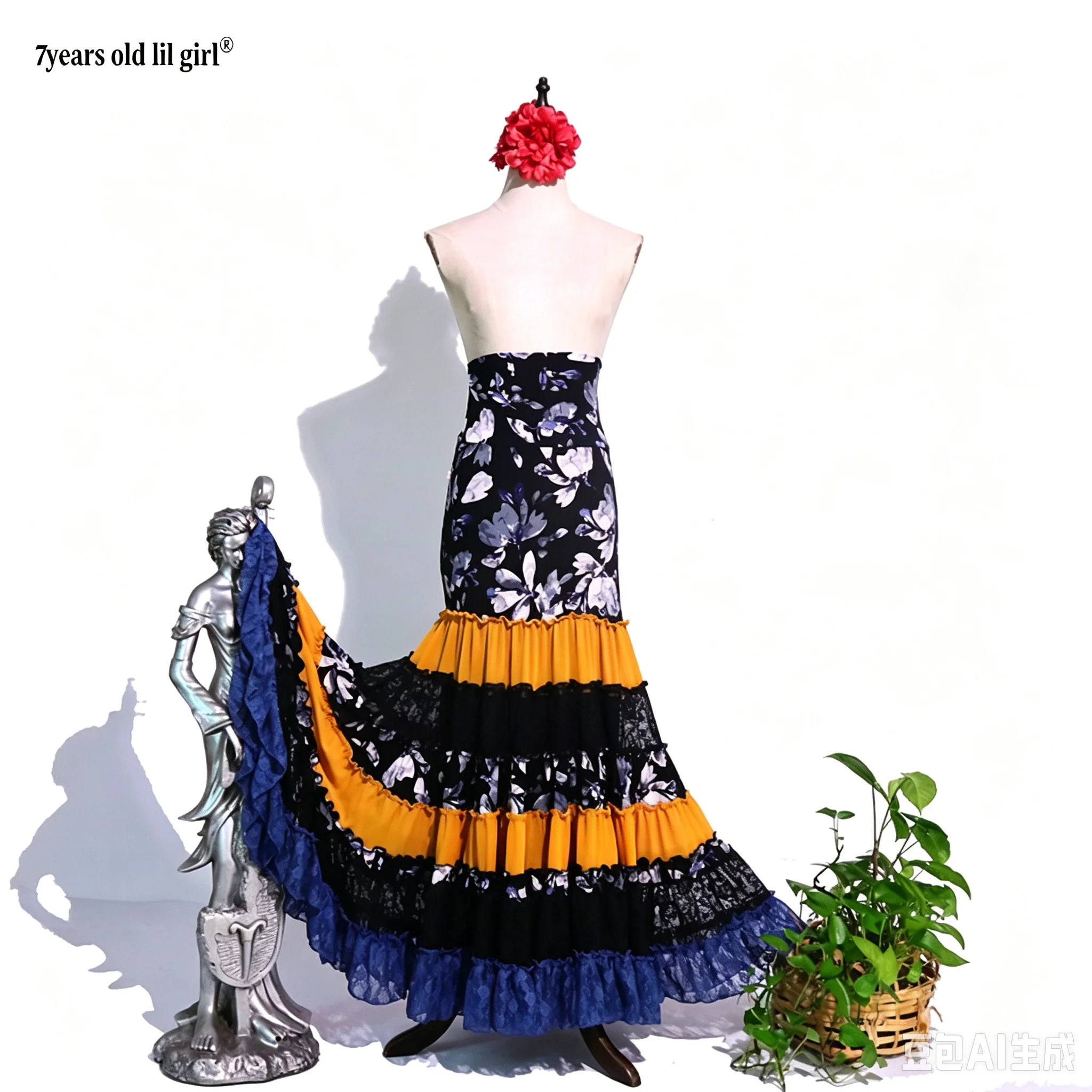 Traje de flamenco español para mujer, vestido de gipsy para baile de salón, ropa de baile para actuaciones en festivales, varios colores DTT95