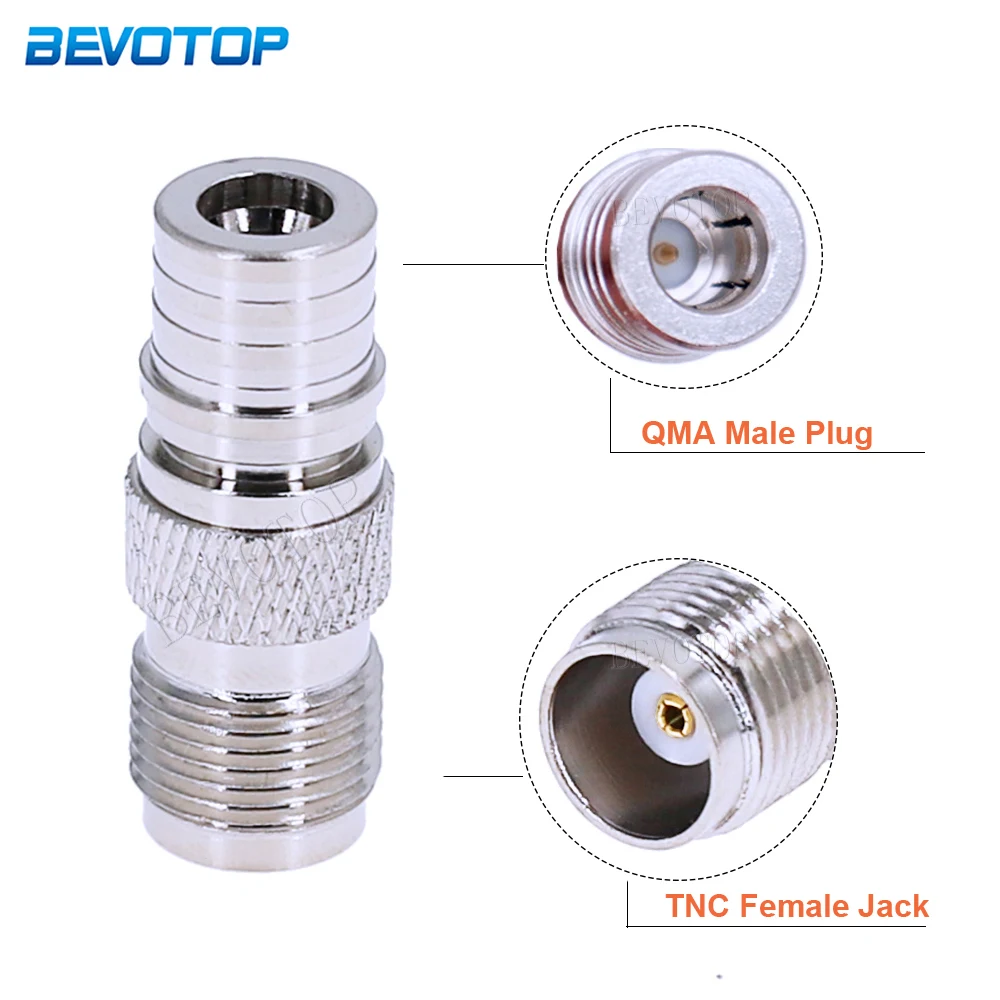 

10Pcs/Lot TNC Female Plug to QMA Male Straight Adaptor High-Quality50 Ohm Nickel plated RF Converter Connector BEVOTOP