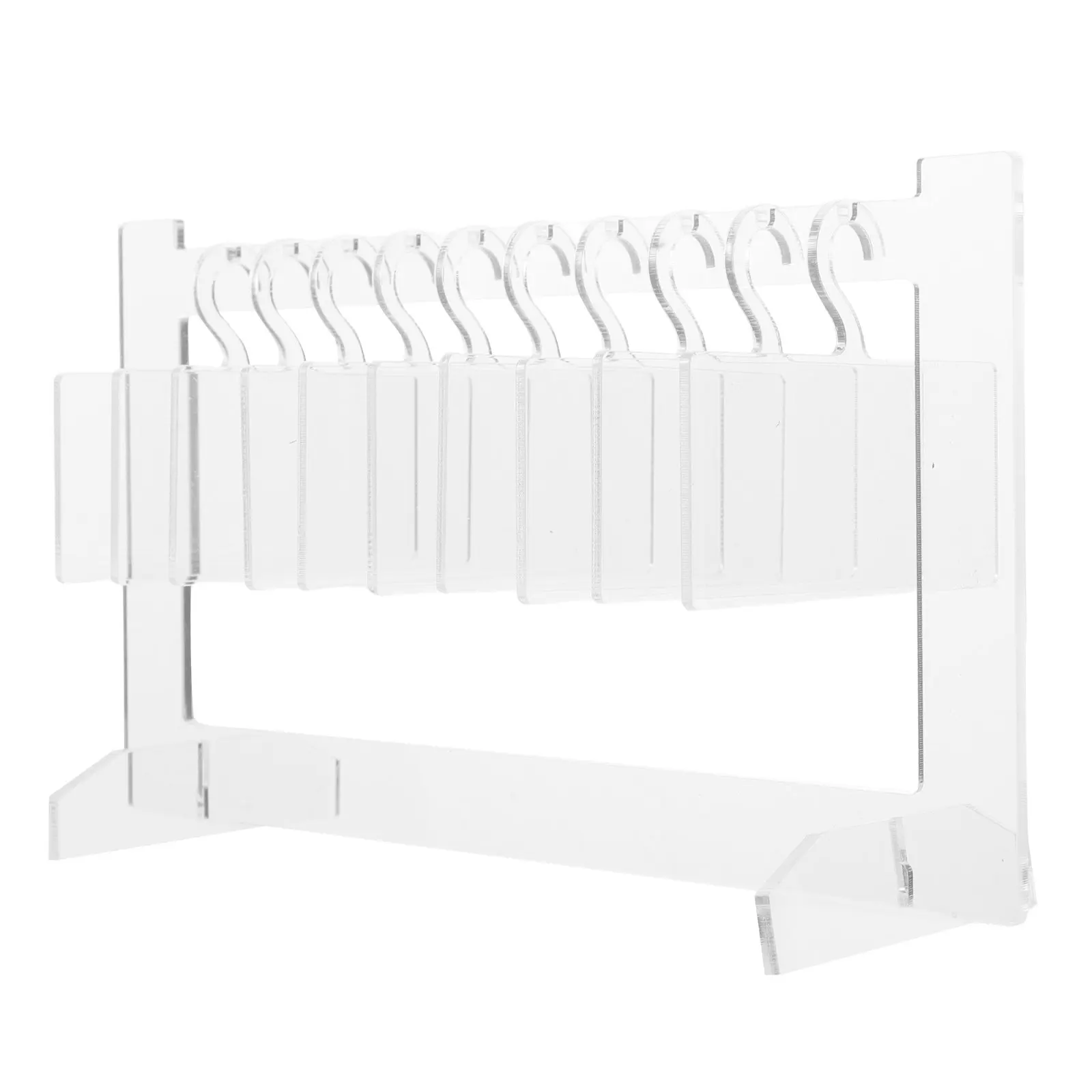 

1Set Acrylic Nail Display Board Garment Hanger Shaped Clear False Nails Organizer Nail Art Stand for Salon Desktop Storage