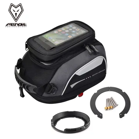 MB-2501 오토바이 탱크 백 – TRIUMPH 오토바이에 적합 – 방수 커버와 투명 휴대폰 포켓이 포함된 확장형 연료 탱크 백