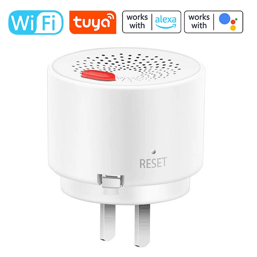 Tuya WiFi Allarme Gas Naturale Rilevatore di Gas Combustibile Plug-in Controllo APP Supporto Rilevamento Gas/Metano/Propano//GPL/GNL