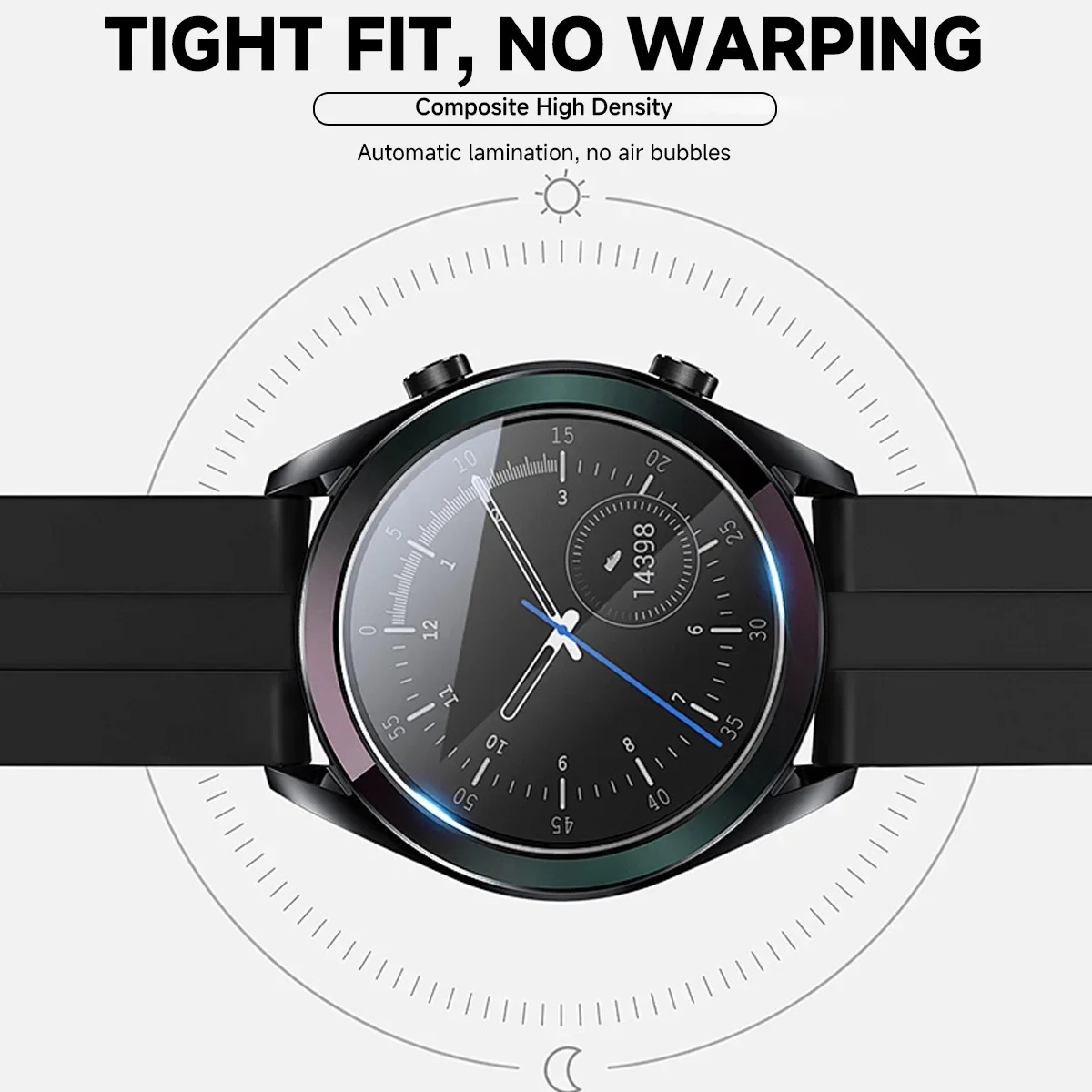 Screen Protector for Amazfit Balance, Tempered Glass, Smart Watch Screen Protector, 9H, 2.5D Film