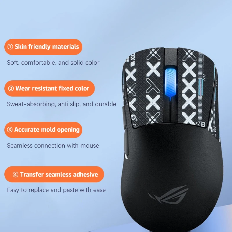 

Липкая лента для мыши, нескользящая, впитывающая пот, для ROG Keris 2/2 Ace, Беспроводная игровая мышь, противоскользящая наклейка