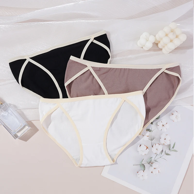 Women Cotton Panties Women Sexy Low Rise Briefs Female Breathbale Underwear Slit Design Soft Lingerie