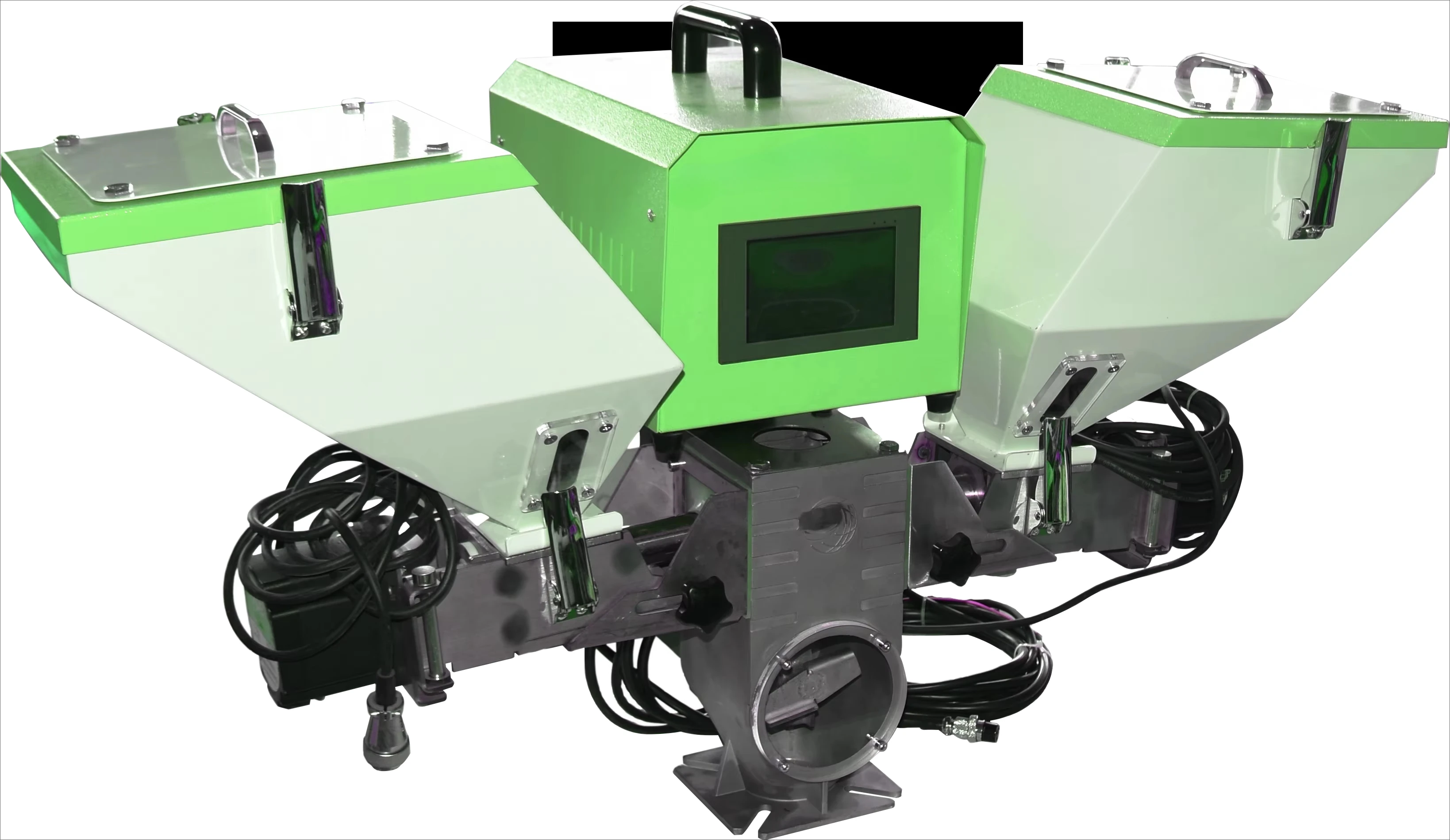 2026 - Fully automatic stainless steel volumetric masterbatch  molding machine with PLC assembly and plastic mixer.