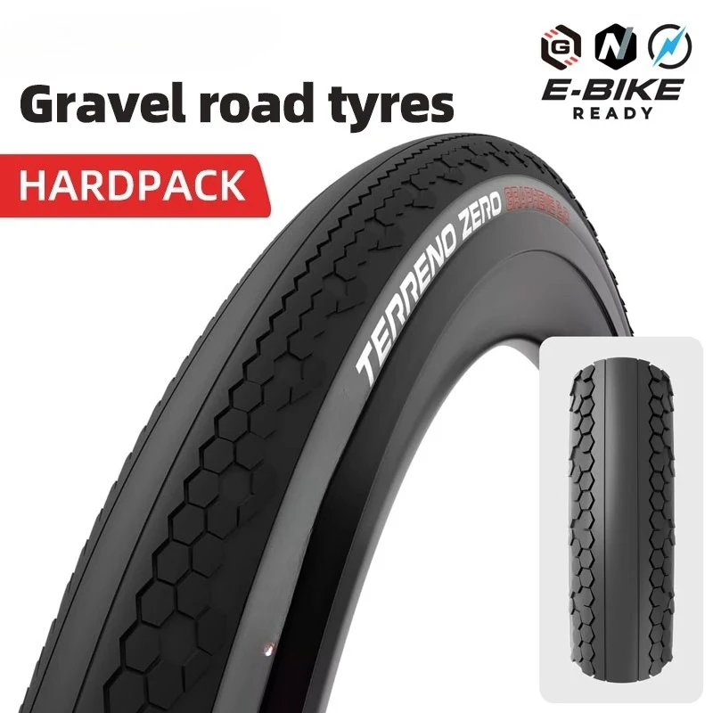 Vittoria Bicycle Gravel Road Tyres 700x37C 700x40C Hardpack Type Tubeless Tyre TERRENO ZERO Smooth Centre Bar Design