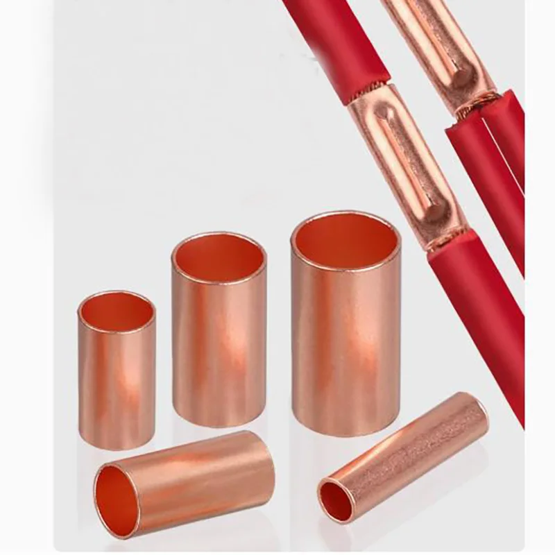 Copper Butt Connecting Pipe Wire Joint Small Copper Tube Butt Terminal Cable Lug Connection Tube Wire Connector