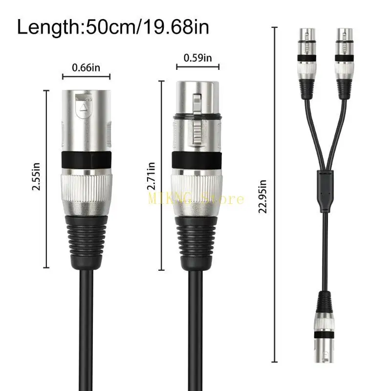 3PIN мужчины до двойного 3PIN Женский кабель с расщеплениями для микрофонов усилителей 50 см лучшей продажи