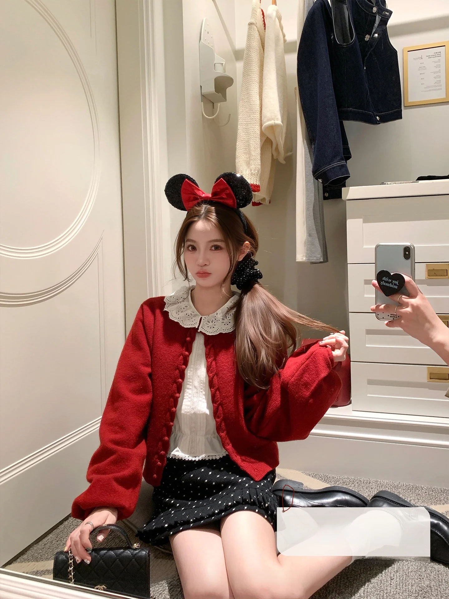 

Loose Knitted Open Cardigan Women's Lantern Sve round Ne Sweater New Year Two-color FF BLUE Lft New Faion Ladies' Kn...