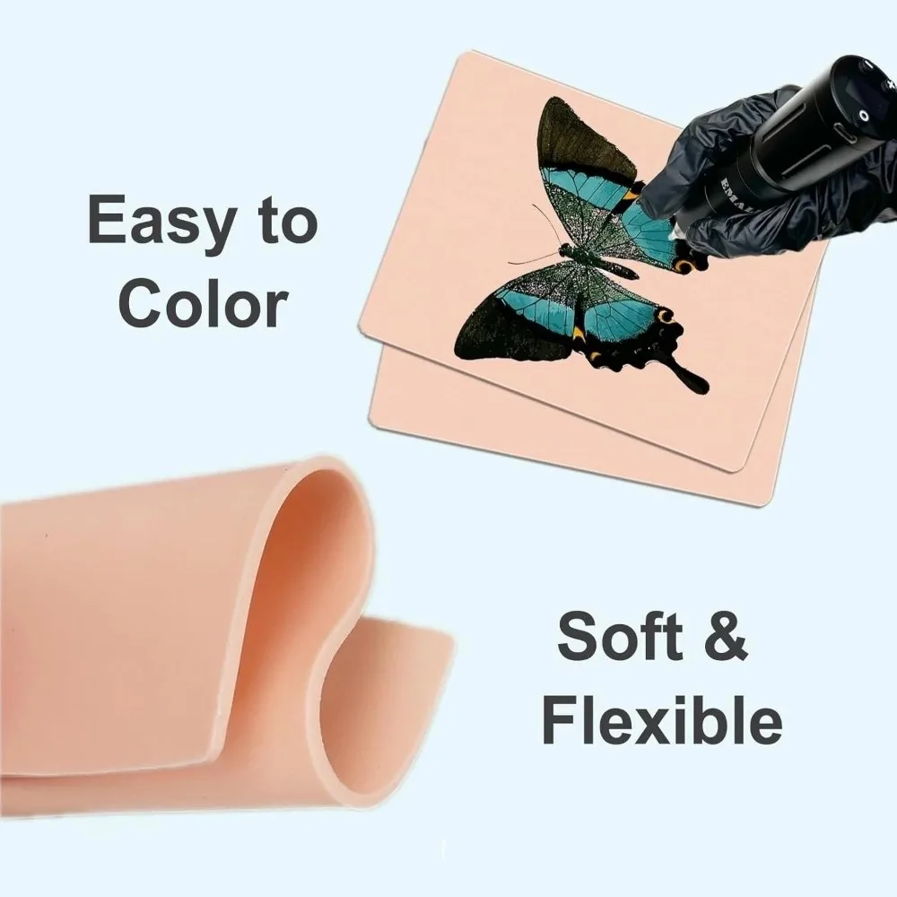 

Мягкая тренировочная кожа толщиной 3 мм, пустая силиконовая искусственная кожа, двухсторонняя тренировочная кожа большого размера для перманентного макияжа