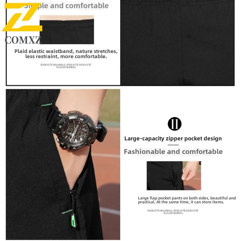 Summer Running Shorts Men's Gym Leisure Training Ice Silk Quick Dry 3/4 Short Capris Pants plus size Teen Sport Bermuda Shorts