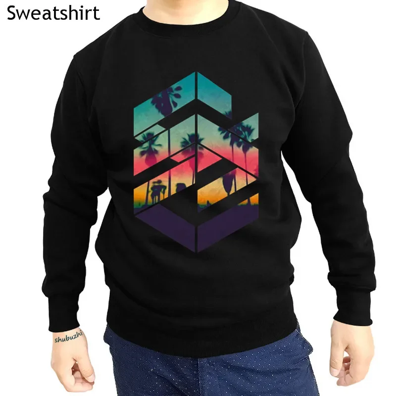 drop shipping For Newest Geometric Sunset Beach shubuzhi men o-neck sweatshirt fashion brand casual hoodies cotton print hoody