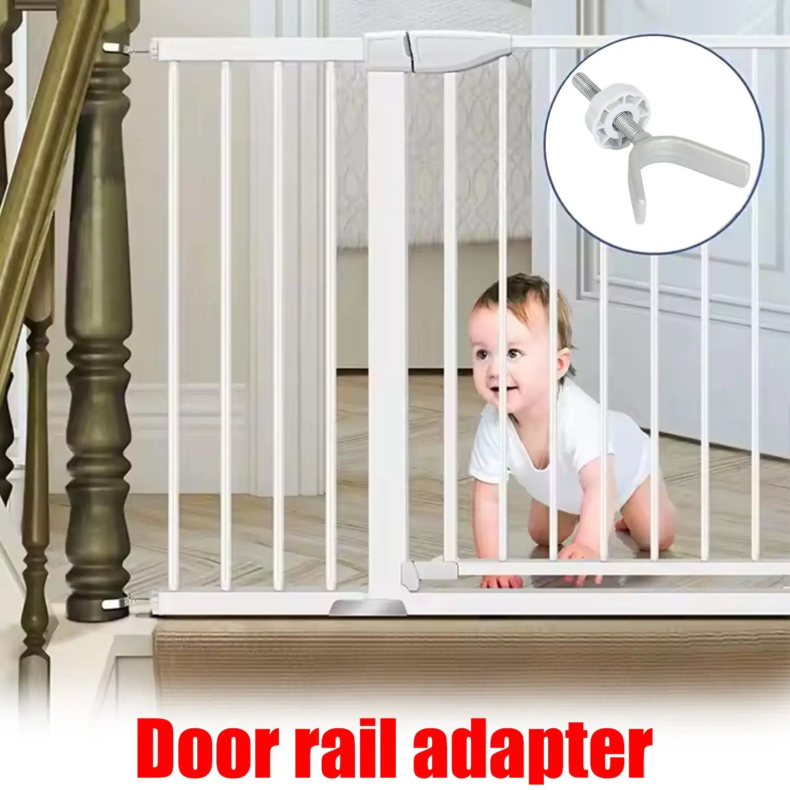 Banister Baby Gate Adapter 4 Pieces Pet Barrier Stabilizer Child Proof Gate Adapter For Railing Indoor Outdoor Deck Porch