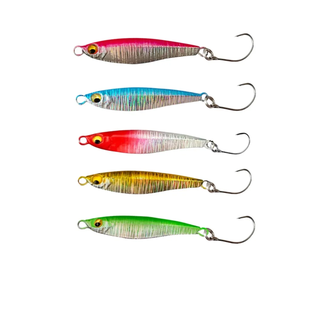 5Pcs Mini Metal Jig Fishing Lure 3g/5g Isca Artificial Bait With Single Hook Small Fish Fishing Accessories Fishing Tackles