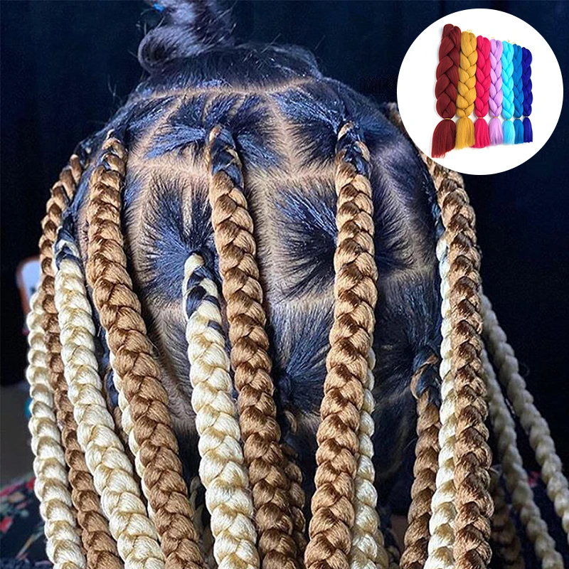 1PC Monochrome Braiding Hair Extensions Jumbo Hair Colorful Twist African Dirty Braid Wigs Dreadlocks DIY Decoration