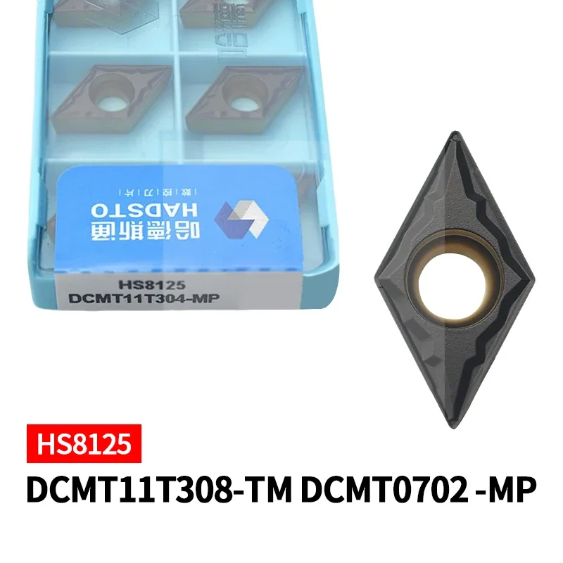 

10 шт. оригинальных твердосплавных плашек HADSTO DCMT070204 DCMT070208 DCMT11T304 DCMT11T308 TM MP HS8125 для токарных станков с ЧПУ по стали