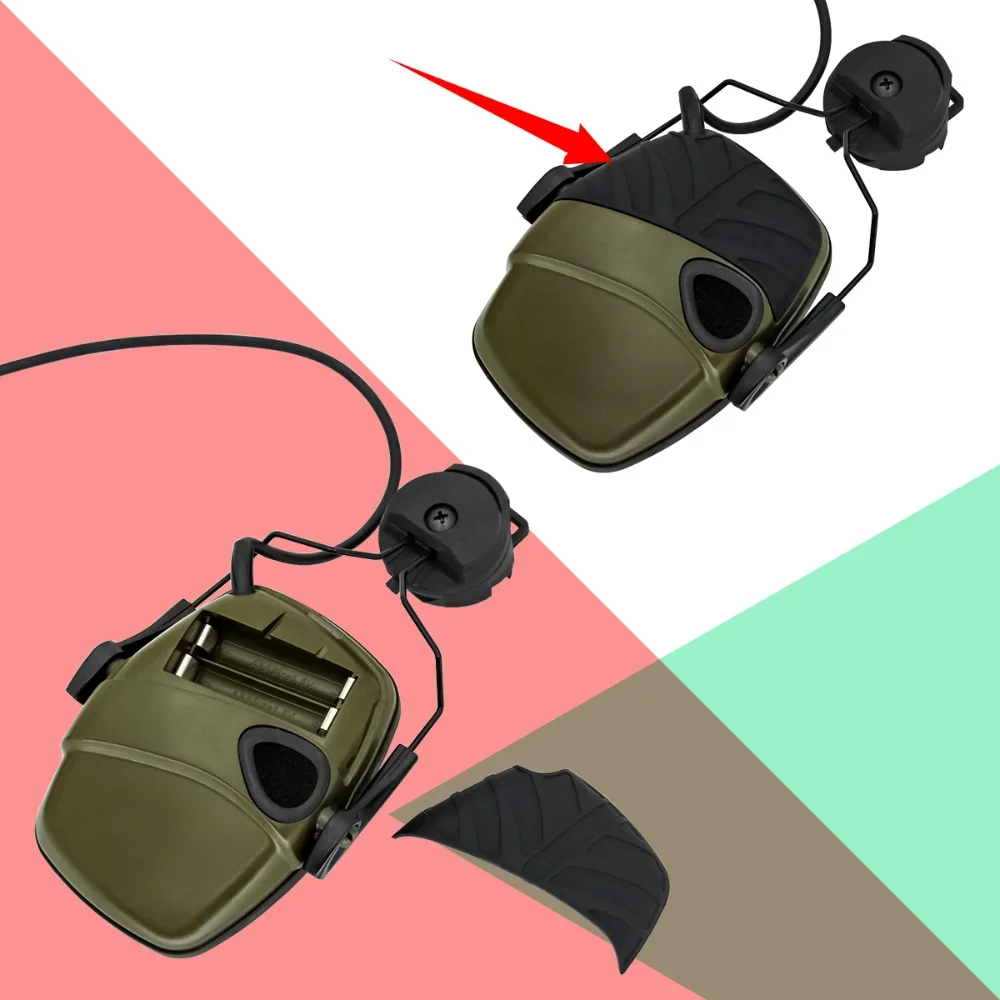 Tactical Headset with ARC Helmet Rail Adapter Noise Canceling Outdoor Hunting Shooting Headset Microphone Kit Comm Earphone