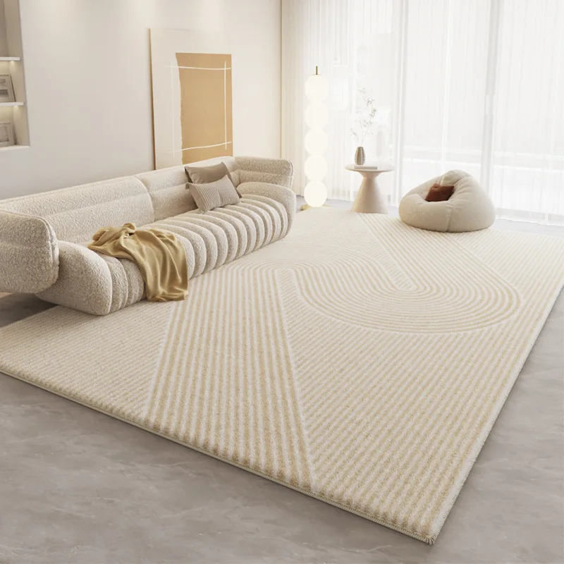 

Cream Style Living Room Carpet Light Luxury High End Coffee Table Rugs Non Slip Carpets Warm Color Bedroom Large Area Rug