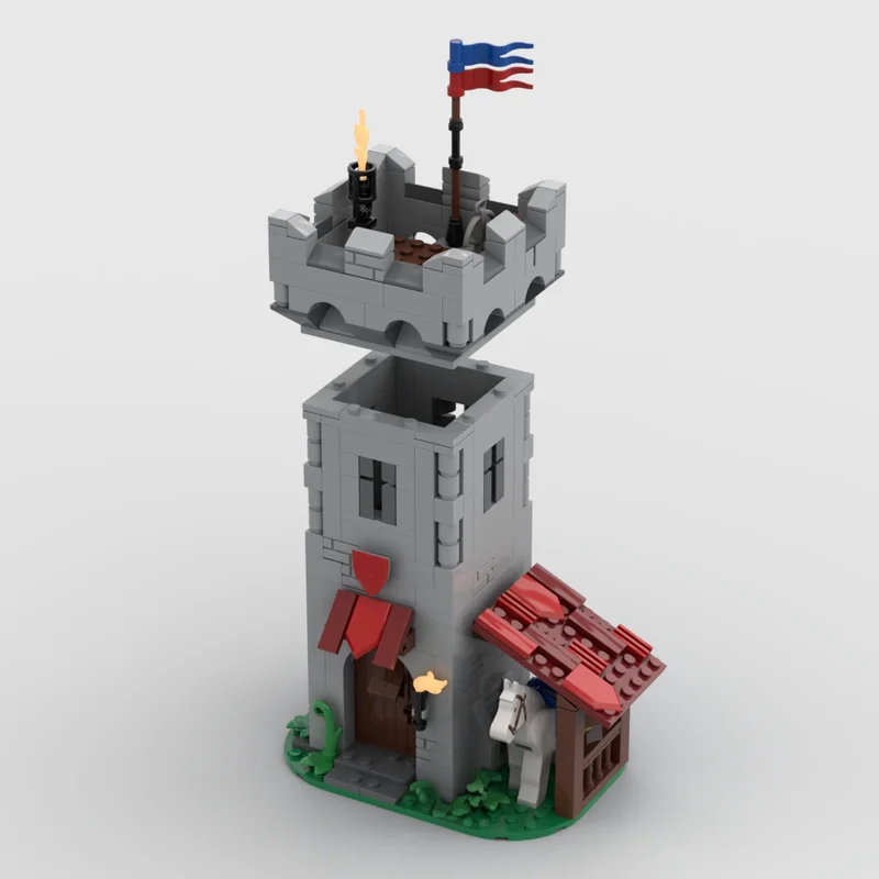 

369 шт. MOC, средневековая часовая башня, съемная секретная крепость, модель «сделай сам», строительные блоки, игрушки на день рождения, подарок