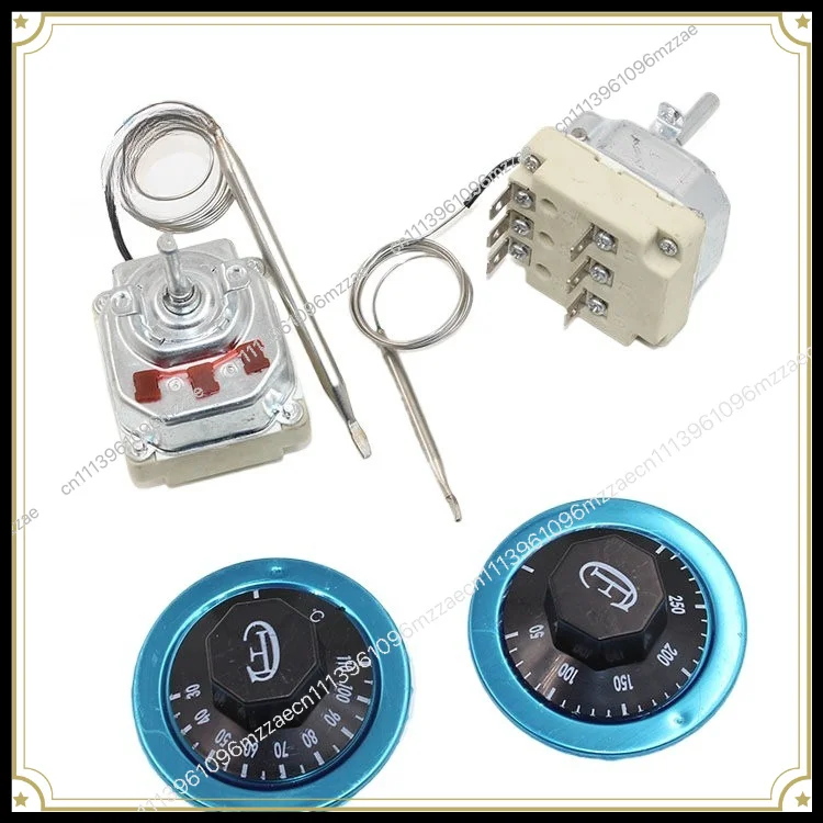 380V Thermostat 30-110 Degrees 50-300 Degrees, Knob Temperature Control Switch, Three-phase Electric Temperature Controller