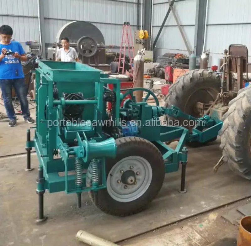 Portable PTO Driven Log Debarker Machine Tractor Mounted Wood Bark Peeling Equipment
