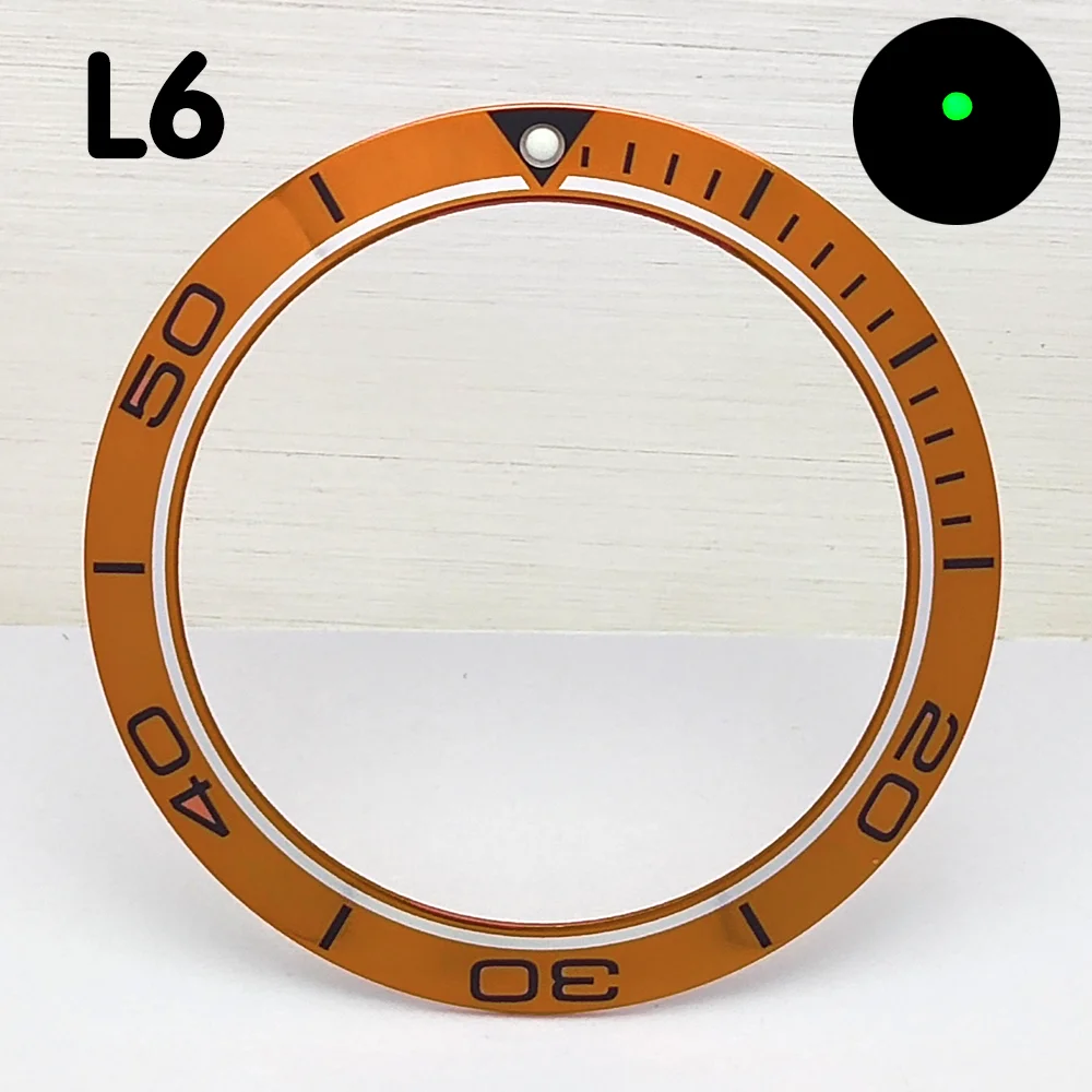 41.5mm Bezel Aluminum Bezel Green Luminous Bezel Fits 43mm Watch Case Parts Replacement Parts High Quality Watch Bezel