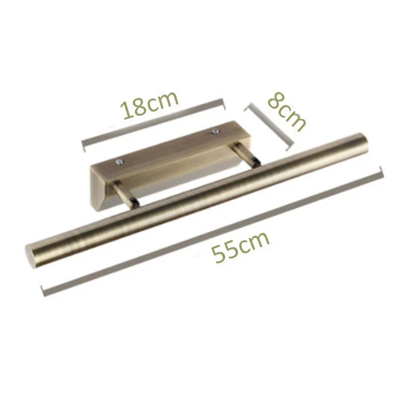 7W 55cm luz led moderna para espejo bronce AC85-265V SMD5050 chip lámpara led para baño luz interior montada en la pared