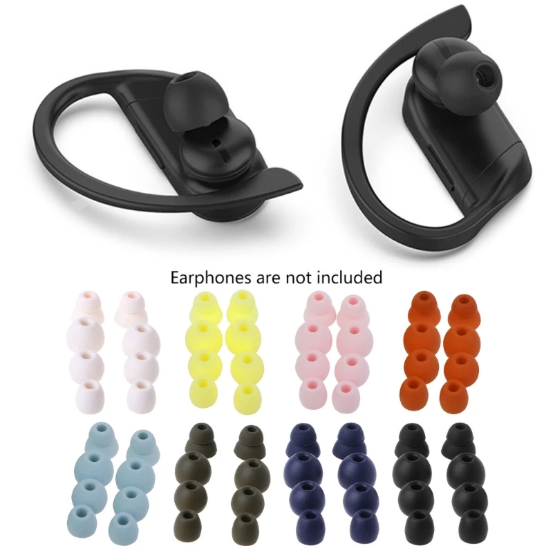 Y1UB 4Pair Silicone Ear Buds Gels Eartips Corded Headset Earpads for Powerbeats