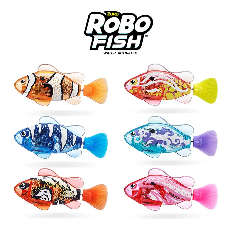 Juguetes de Baño Electrónicos de Simulación ZURU Robo, Peces, Tortugas, Axolotes, Inducción Eléctrica, Juguete Realista de Animales Acuáticos, Regalos de Cumpleaños