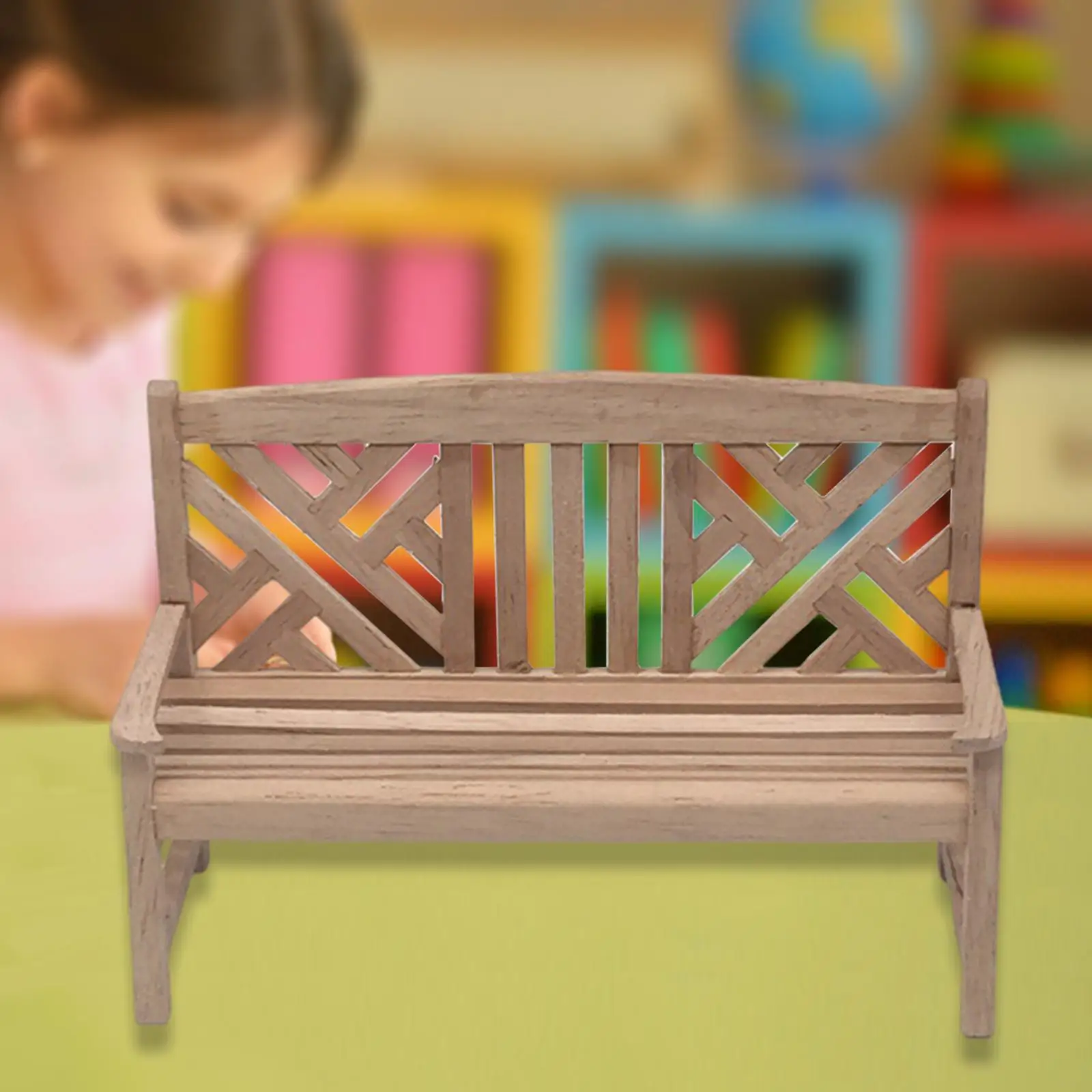 

1:12 масштаб Dolsl House Chair Puppenhaus Неокрашенная садовая скамейка подарок на день рождения