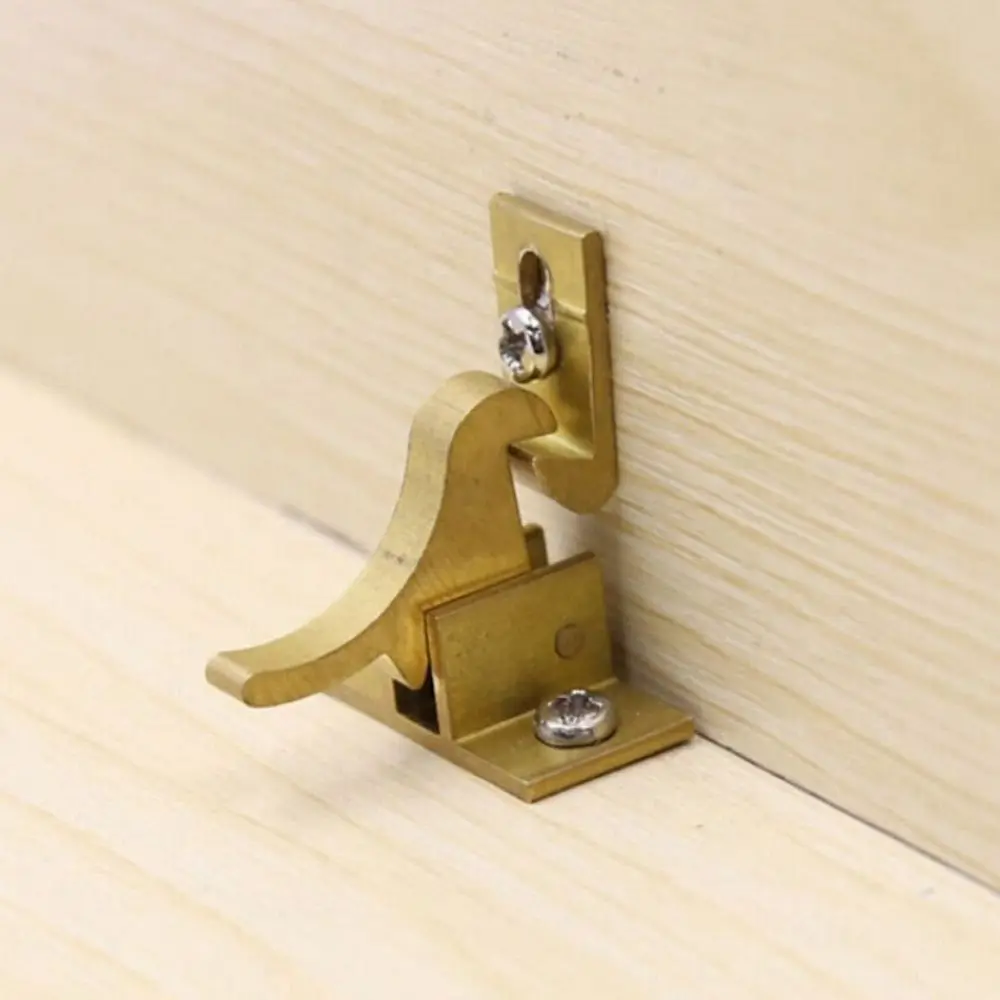 1 Set Retro Bird Shape Door Latch Lock Brass Door Window Cabinet Elbow Buckle Compact Durable Door Catch Home Improvement