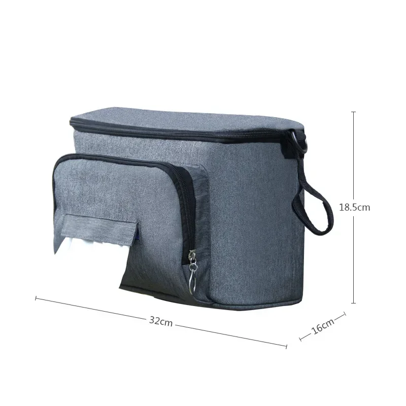 Zwarte kinderwagen organizer tassen mummie grote capaciteit reizen hangende tas flessenhouder kinderwagen luiertassen kinderwagen accessoires