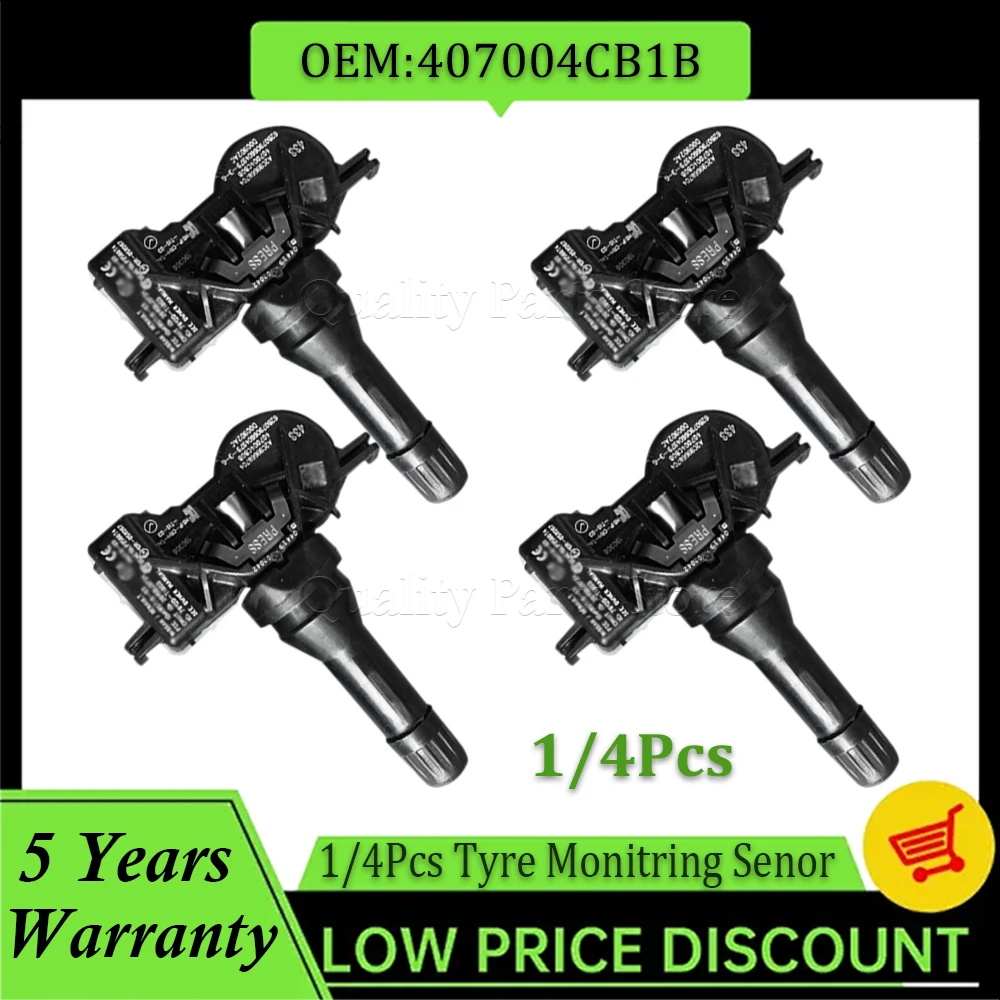 

1/4PCS Tire Pressure Sensor For Alpine A110 Nissan NV200 X-Trail T32 Renault Espace V Megane TPMS 433MHZ 40700-4CB0A 40700-4CB0B