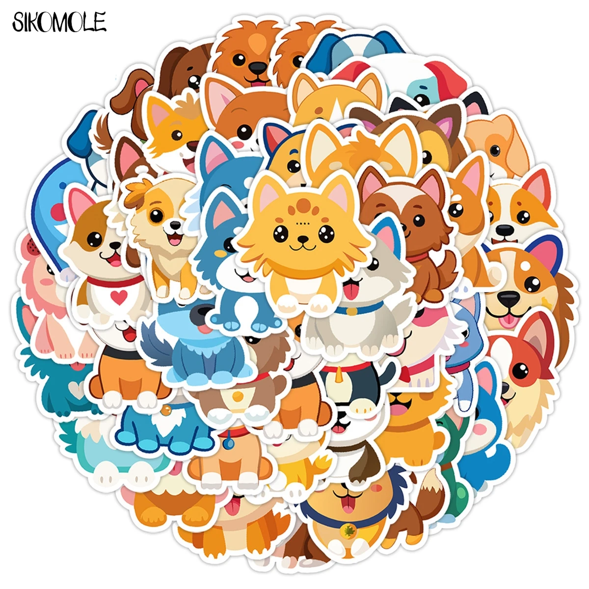 10/50/100 Uds. Pegatinas bonitas de cachorro de dibujos animados perro estético DIY decoración juguetes para niños calcomanía de equipaje de viaje paquete de pegatinas de grafiti