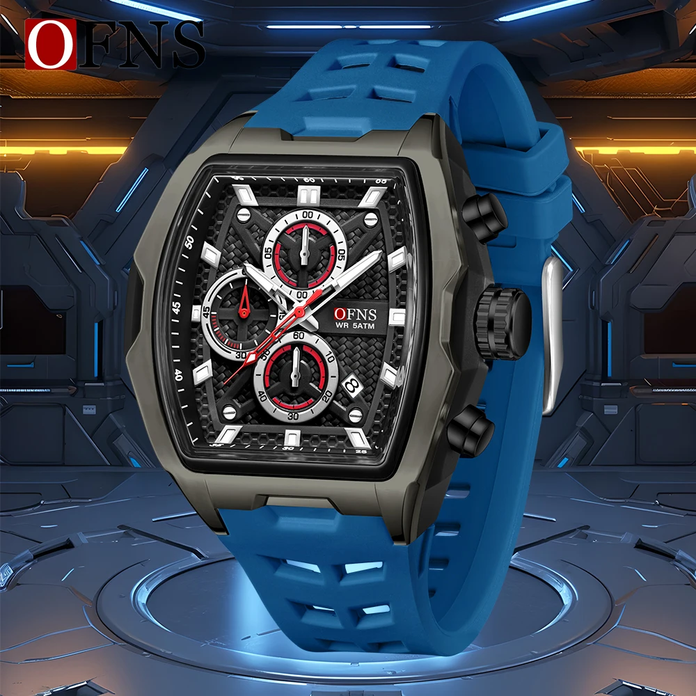 

OFNSN brand's new electronic watch digital multifunctional fashion trend men's watch silicone waterproof alarm clock men