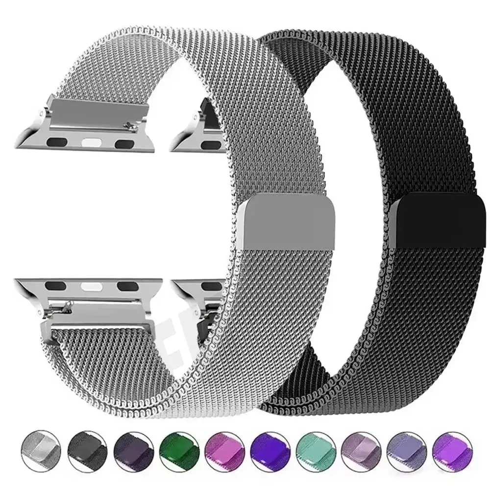 Milanese Loop Strap For Apple Watch Band 49mm 44mm 40 45mm 41mm Metal Stainless Steel Bracelet Iwatch Series 10 46mm 42mm Ultra2
