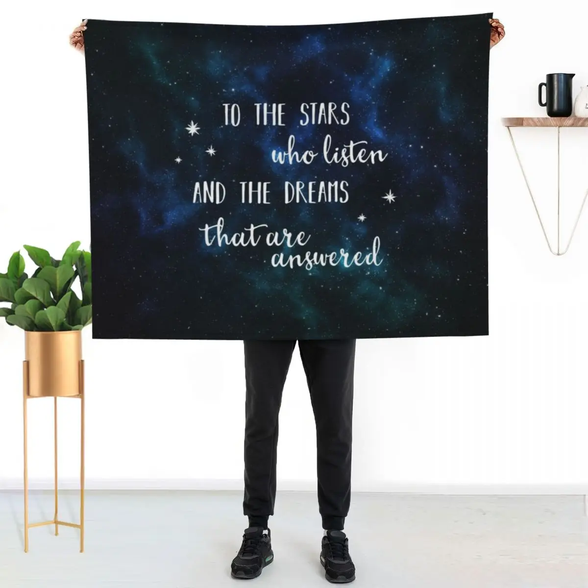 

To the stars who listen and the dreams that are answered - 2 Throw Blanket Lightweight Warm Blanket for Travel Camping