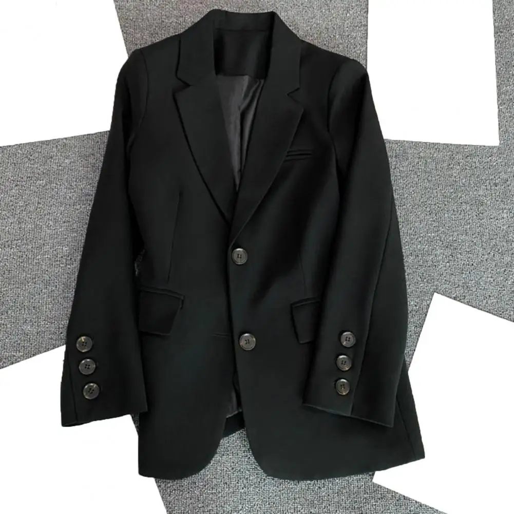 Chic Blazer da donna Vintage manica lunga tasca con patta Blazer femminile elegante vestito Casual da donna giacca moda coreana capispalla