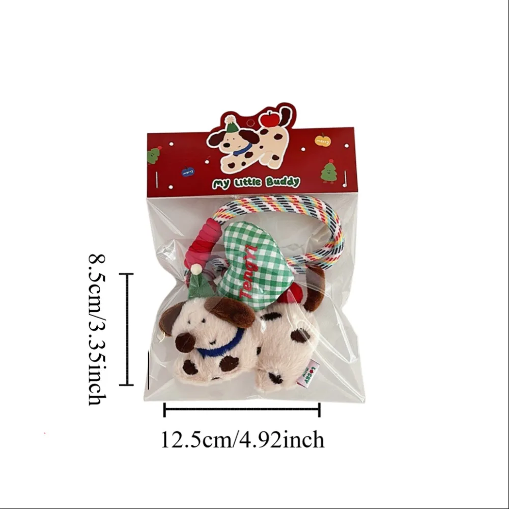 Bag Charms Cartoon Puppy Keychain Embroidery Love Pendant Doll Pendant Bag Accessories Key Ring Braid Rope Bag Charms